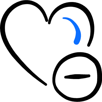 Love It Subtract Icon from Freehand Duotone Set