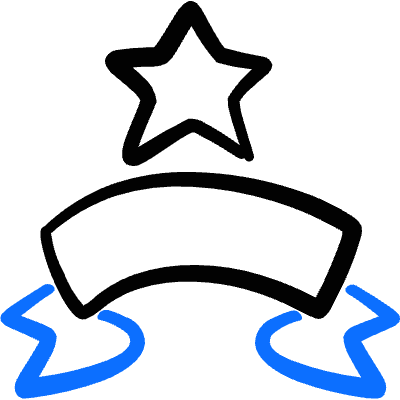 Ranking Ribbon Star Icon from Freehand Duotone Set