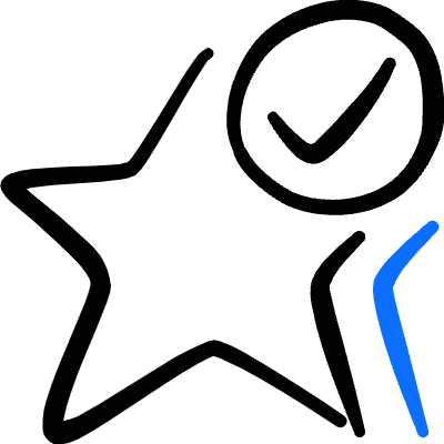Rating Star Check Icon from Freehand Duotone Set