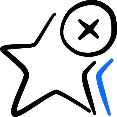 Rating Star Remove Icon from Freehand Duotone Set