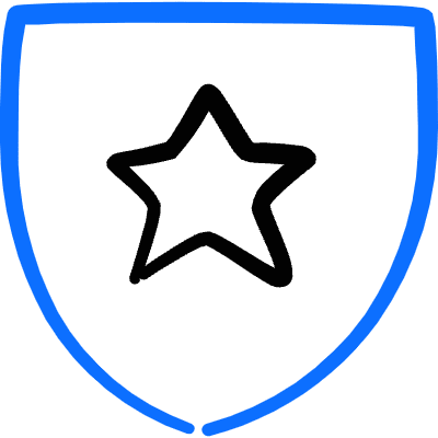 Rating Star Shield Icon from Freehand Duotone Set