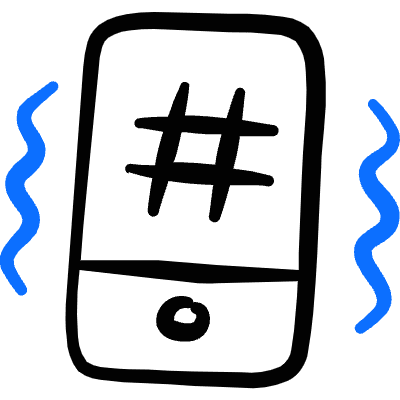 Trends Hashtag Smartphone Icon from Freehand Duotone Set