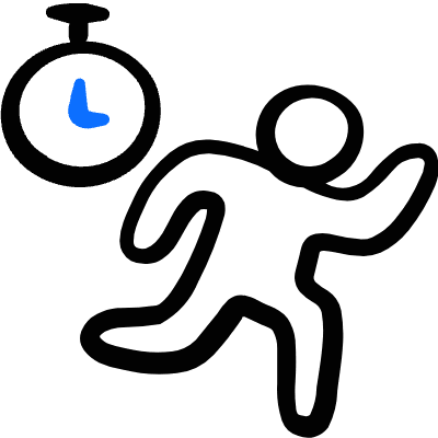 Athletics Running Time Icon from Freehand Duotone Set