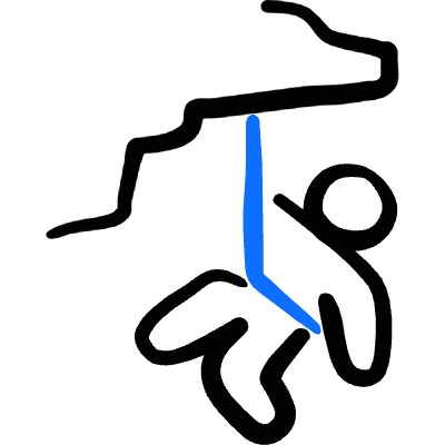 Climbing Mountain Hanging Icon from Freehand Duotone Set