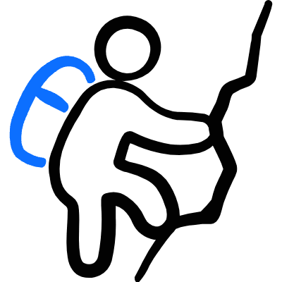Climbing Mountain Icon from Freehand Duotone Set