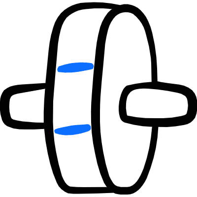 Fitness Dumbbell Disk Weight Icon from Freehand Duotone Set