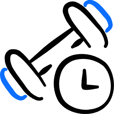 Fitness Dumbells Time Icon from Freehand Duotone Set