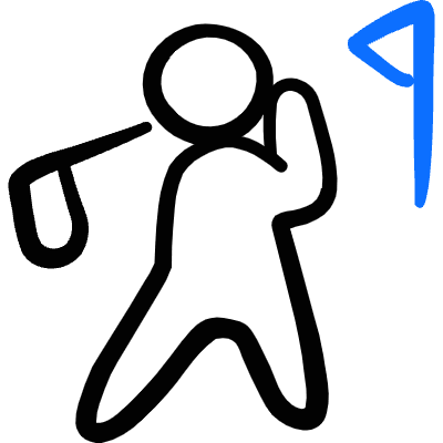Golf Player Icon from Freehand Duotone Set