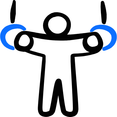 Gymnastics Acrobatic Hanging Person Icon from Freehand Duotone Set