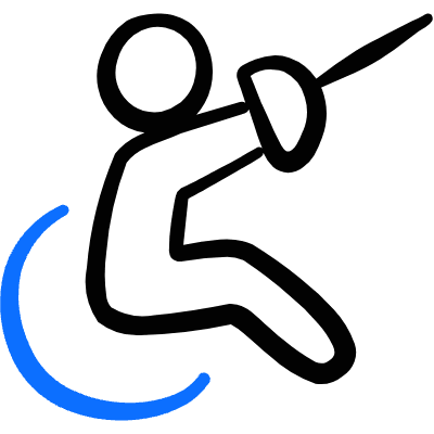 Paralympics Fencing Icon from Freehand Duotone Set