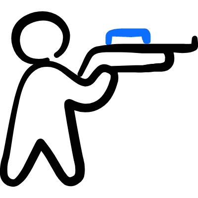 Shooting Rifle Person Aim Icon from Freehand Duotone Set