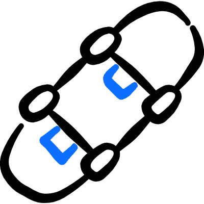 Skateboard Icon from Freehand Duotone Set