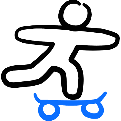 Skateboard Person 1 Icon from Freehand Duotone Set
