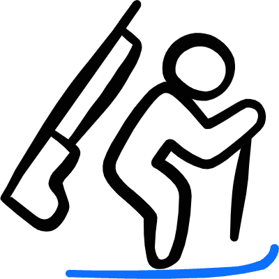 Skiing Snow Biathlon 2 Icon from Freehand Duotone Set