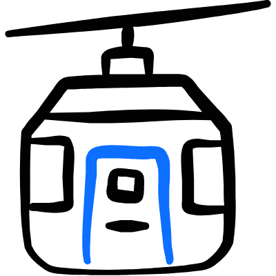 Skiing Snow Lift Cable Icon from Freehand Duotone Set