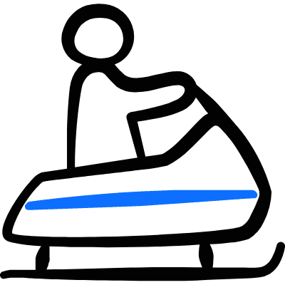 Skiing Snow Scooter Person Icon from Freehand Duotone Set