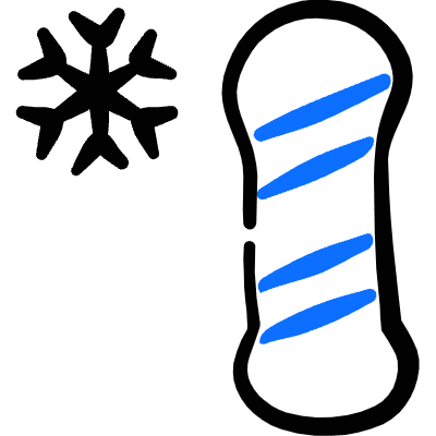 Skiing Snowboard Icon from Freehand Duotone Set