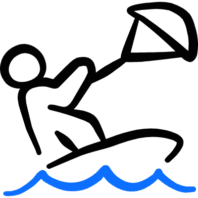 Sport Kite Surfing 2 Icon from Freehand Duotone Set