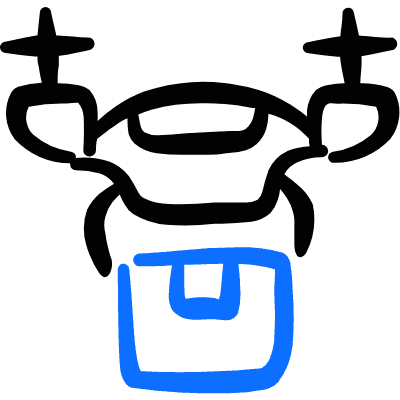 Drone Mail Box Icon from Freehand Duotone Set