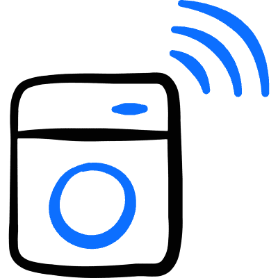 Iot Technology Washing Machine Icon from Freehand Duotone Set