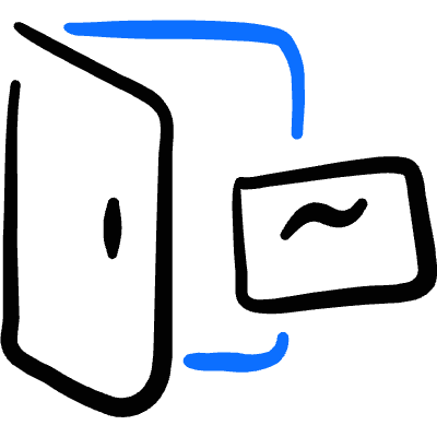 Smart House Door Lock Card Icon from Freehand Duotone Set