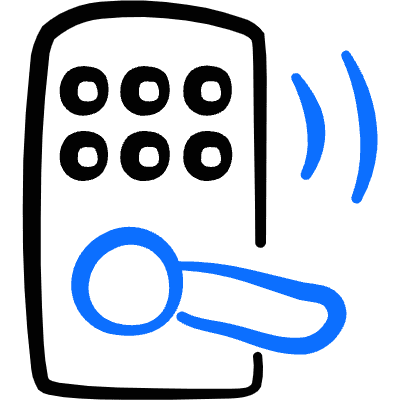 Smart House Door Locker Pin Icon from Freehand Duotone Set