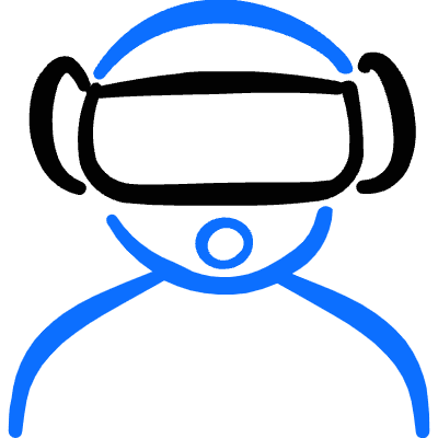 Virtual Reality Vr User Headphones Icon from Freehand Duotone Set
