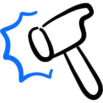 Characteristic Product Hammering Impact Proof Icon from Freehand Duotone Set