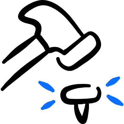 Hardware Hammer Nail Icon from Freehand Duotone Set