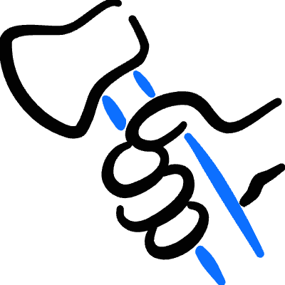 Tools Axe Hold Icon from Freehand Duotone Set