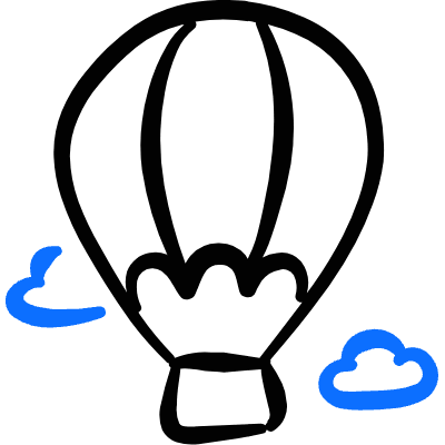 Aircraft Hot Air Balloon Icon from Freehand Duotone Set