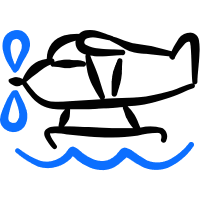 Aircraft Plane Water Icon from Freehand Duotone Set