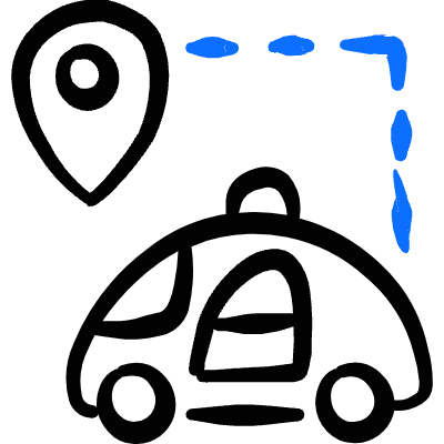 Auto Pilot Car Pin Destination Icon from Freehand Duotone Set