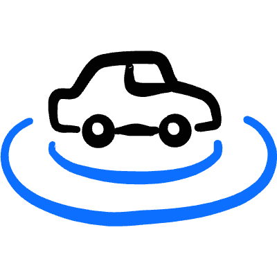 Auto Pilot Car Radius 1 Icon from Freehand Duotone Set