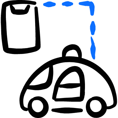 Auto Pilot Car Smartphone Icon from Freehand Duotone Set