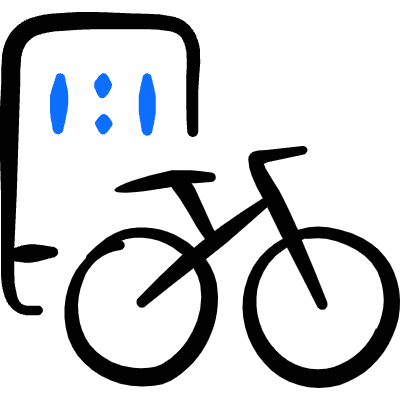 Bicycle Application Icon from Freehand Duotone Set