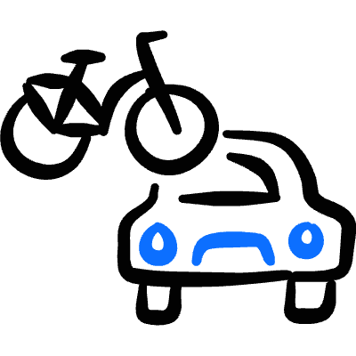 Bicycle Car Icon from Freehand Duotone Set