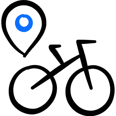 Bicycle Location Icon from Freehand Duotone Set