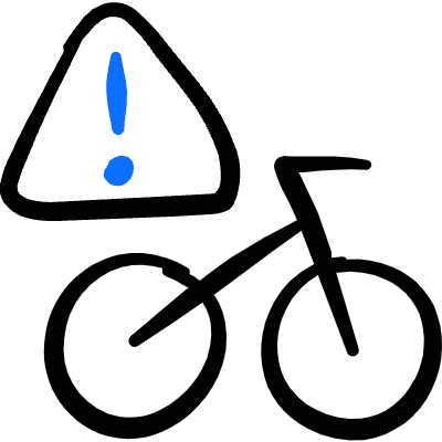 Bicycle Problem Warning Sign Icon from Freehand Duotone Set