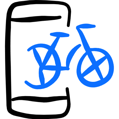 Bicycle Smartphone App Icon from Freehand Duotone Set