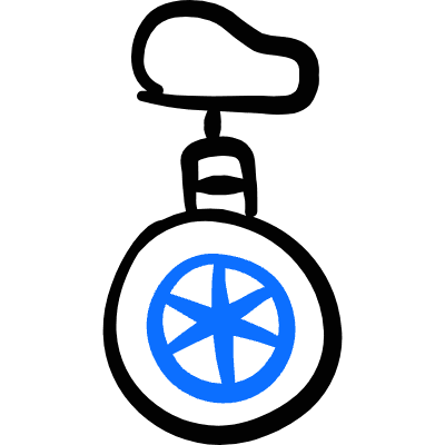 Unicycle Icon from Freehand Duotone Set