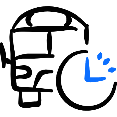 Bus Time Icon from Freehand Duotone Set