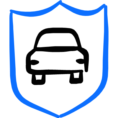 Car Insurance Shield Icon from Freehand Duotone Set