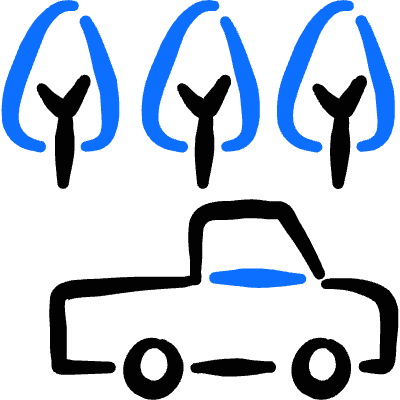 Car Truck Pickup Woods Icon from Freehand Duotone Set