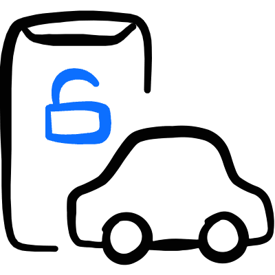 E Transport Car Lock Icon from Freehand Duotone Set