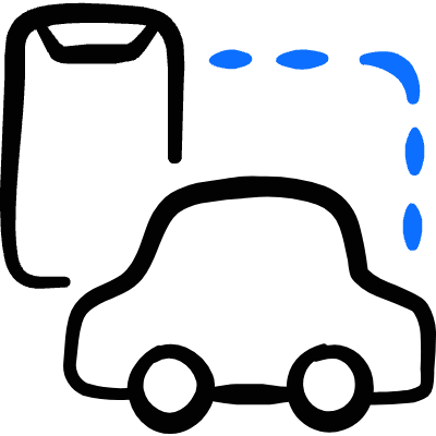 E Transport Car Mobile Application Service Icon from Freehand Duotone Set