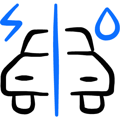 E Transport Hybrid Car Icon from Freehand Duotone Set