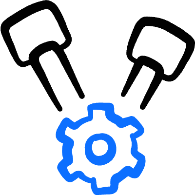 Engines Two Horse Power Gear Icon from Freehand Duotone Set