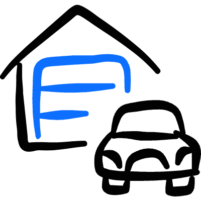 Car Garage Icon from Freehand Duotone Set