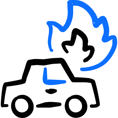 Car Repair Fire Icon from Freehand Duotone Set